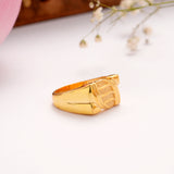 Leaf Pattern Golden Casting Ring for Men
