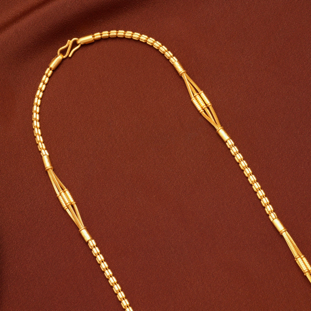 Spine Barrel Pattern Gold Chain for Women