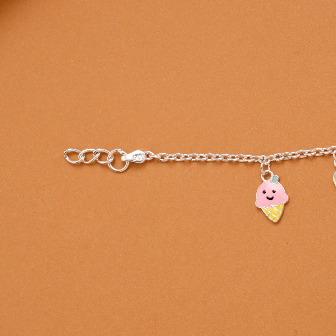 Tiny Ice Creams Silver Kids Bracelet