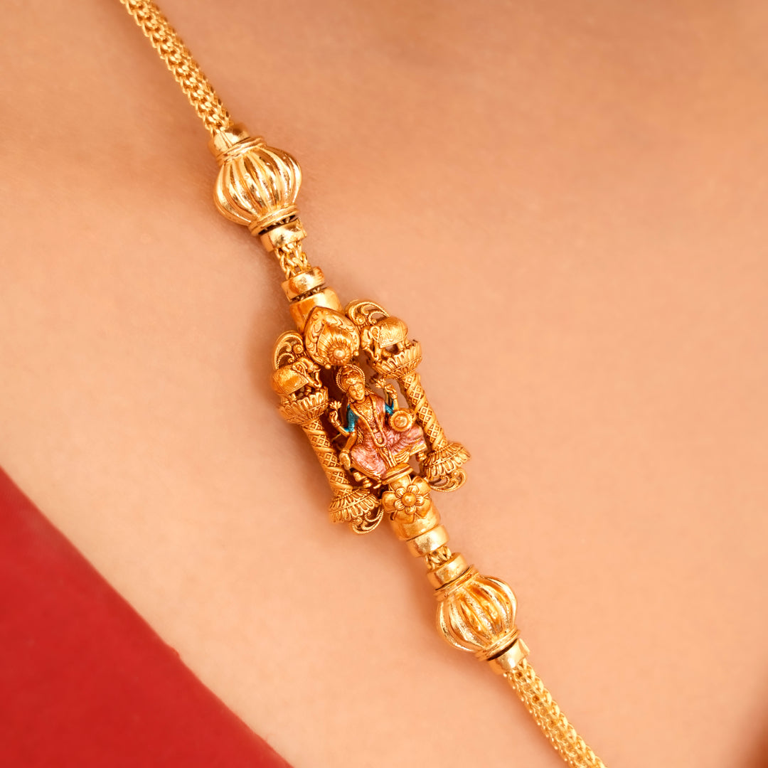 Radiant Temple Style Lakshmi Mugappu Chain