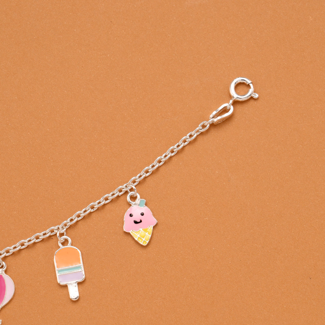 Tiny Ice Creams Silver Kids Bracelet