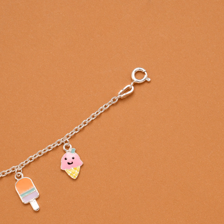 Tiny Ice Creams Silver Kids Bracelet