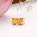 Leaf Pattern Golden Casting Ring for Men