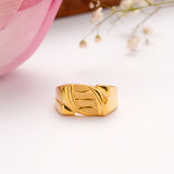 Leaf Pattern Golden Casting Ring for Men
