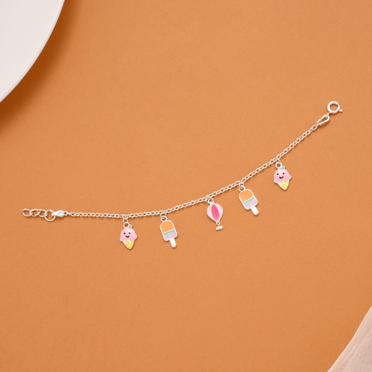 Tiny Ice Creams Silver Kids Bracelet