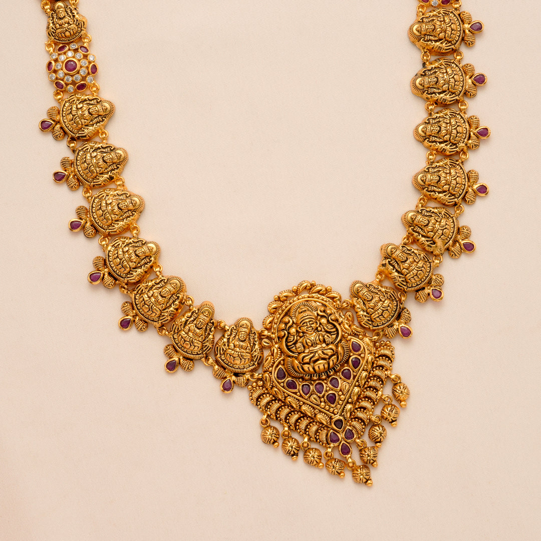 Divine Lakshmi Ruby Gold-Plated Haram
