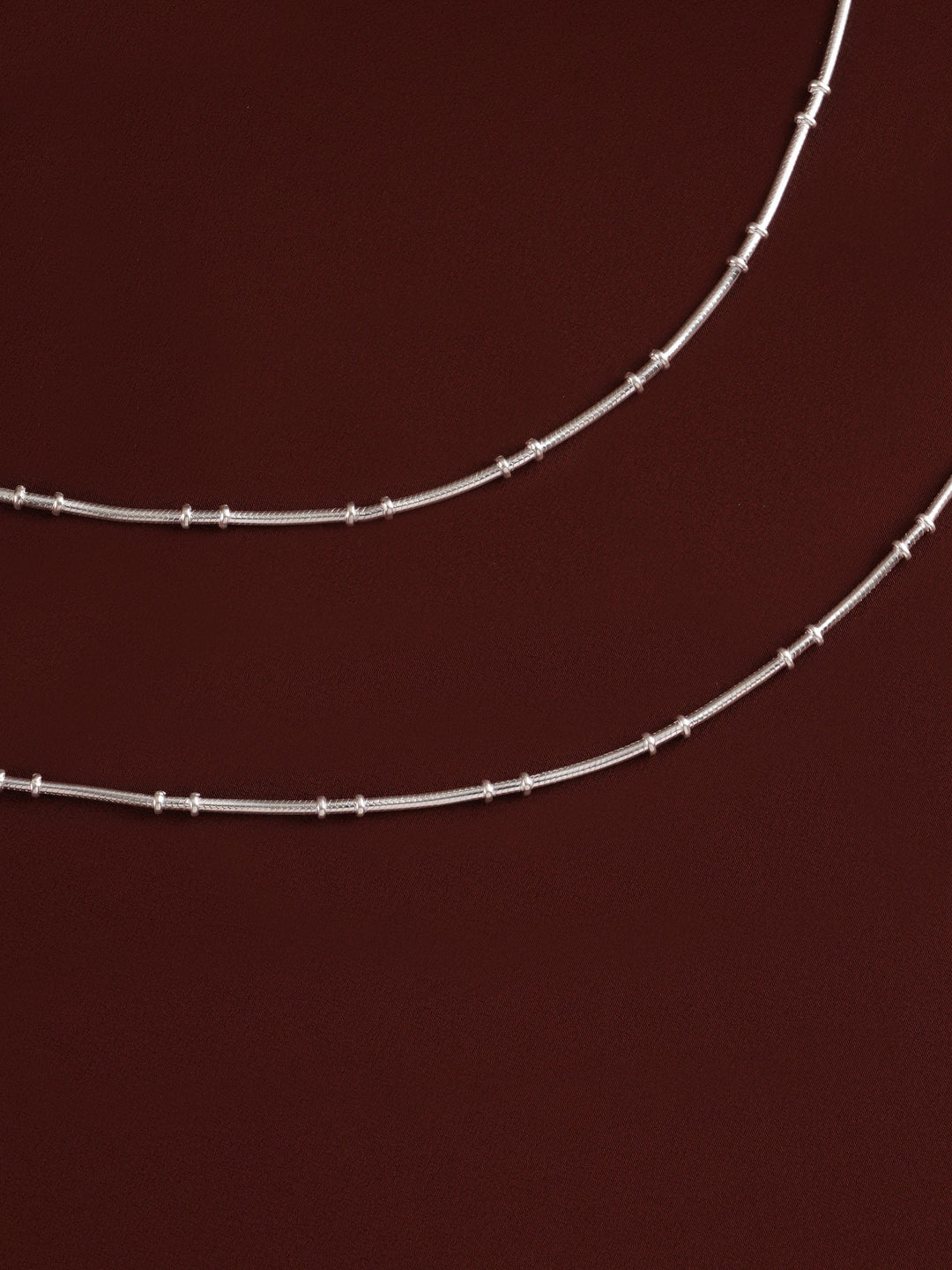 Simple Clipping Silver Anklet