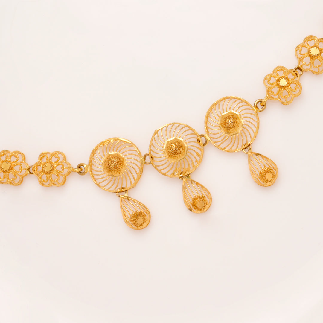 Triple Round Turkey Design Gold Bracelet for Women