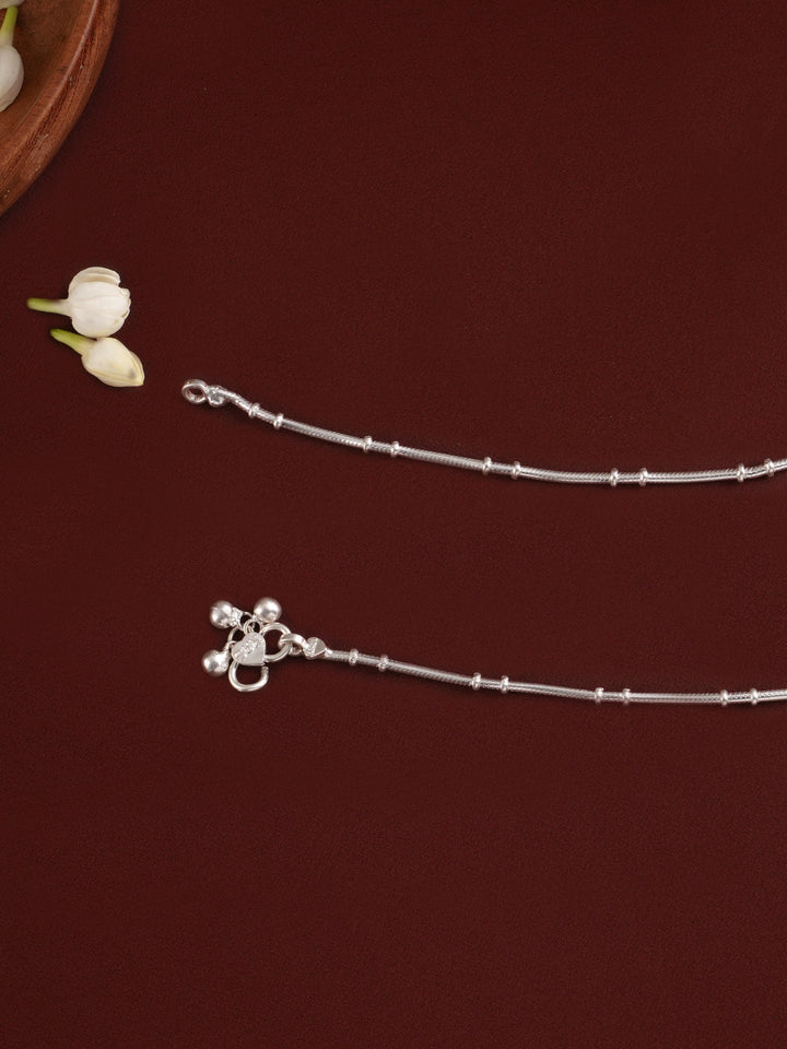 Simple Clipping Silver Anklet