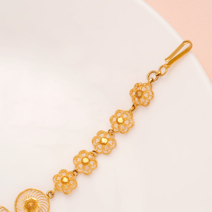 Triple Round Turkey Design Gold Bracelet for Women