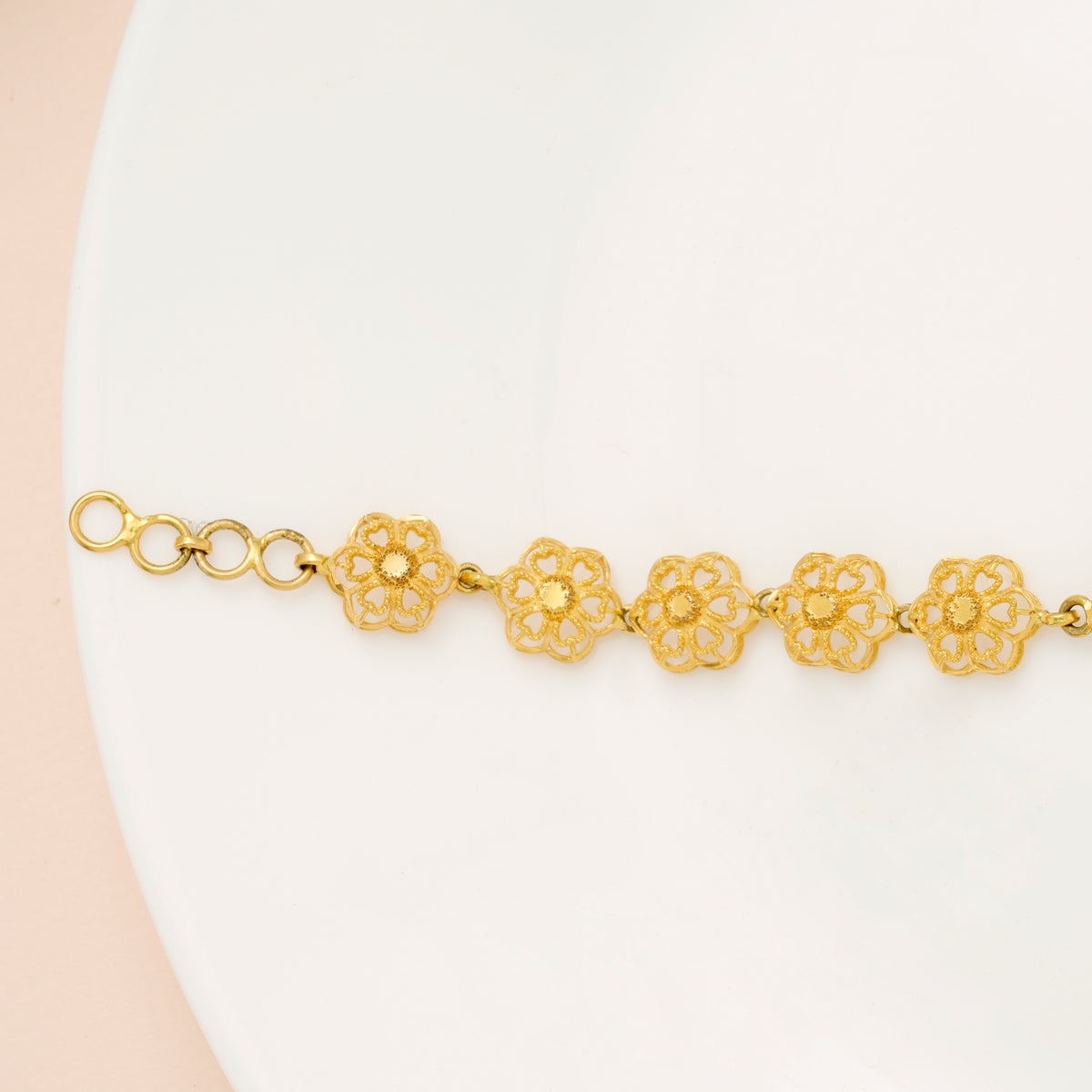 Triple Round Turkey Design Gold Bracelet for Women