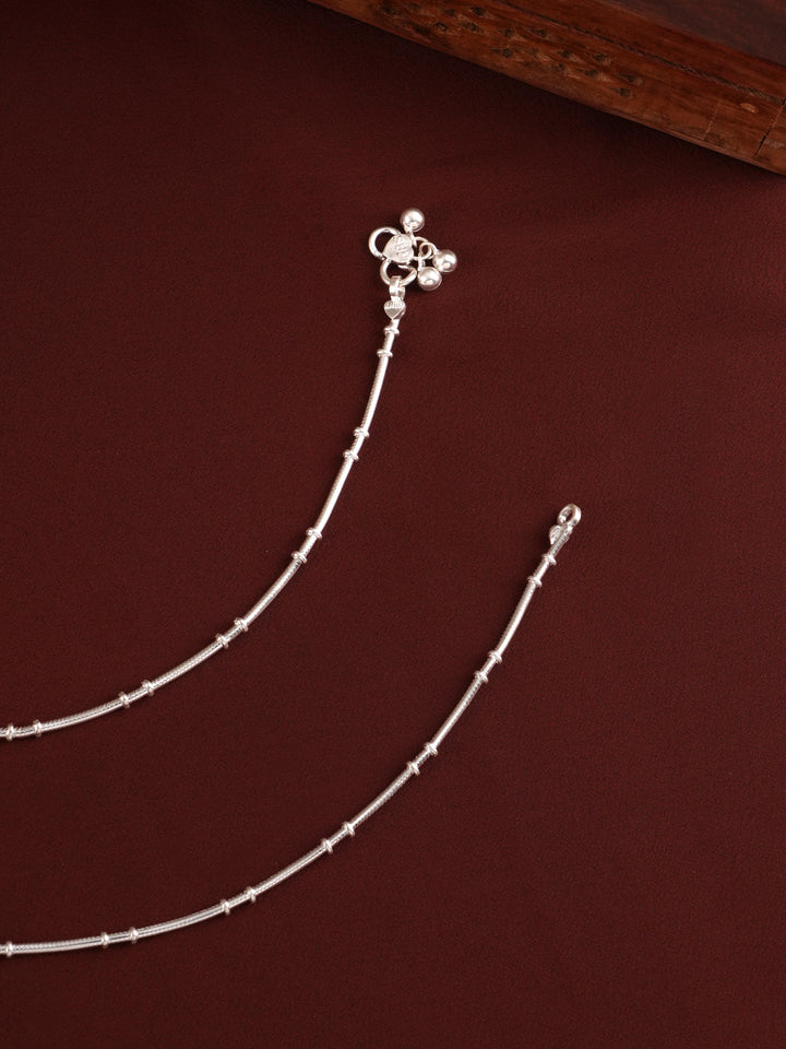 Simple Clipping Silver Anklet