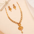 Temple Pendant Golden Necklace Set