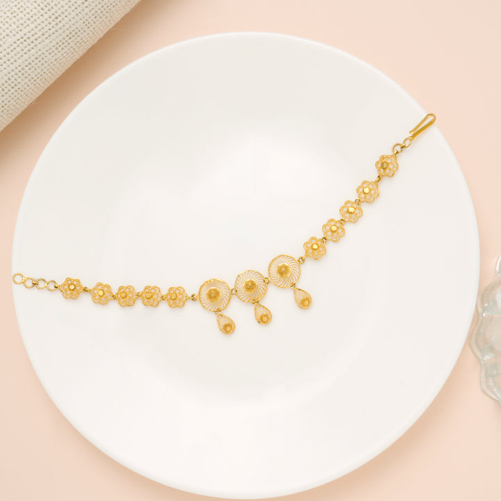 Triple Round Turkey Design Gold Bracelet for Women