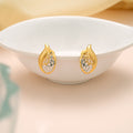 Unique Dual Tone Gold Leaf Stud