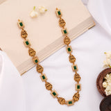 Antique Lakshmi with Square Emerald Haram