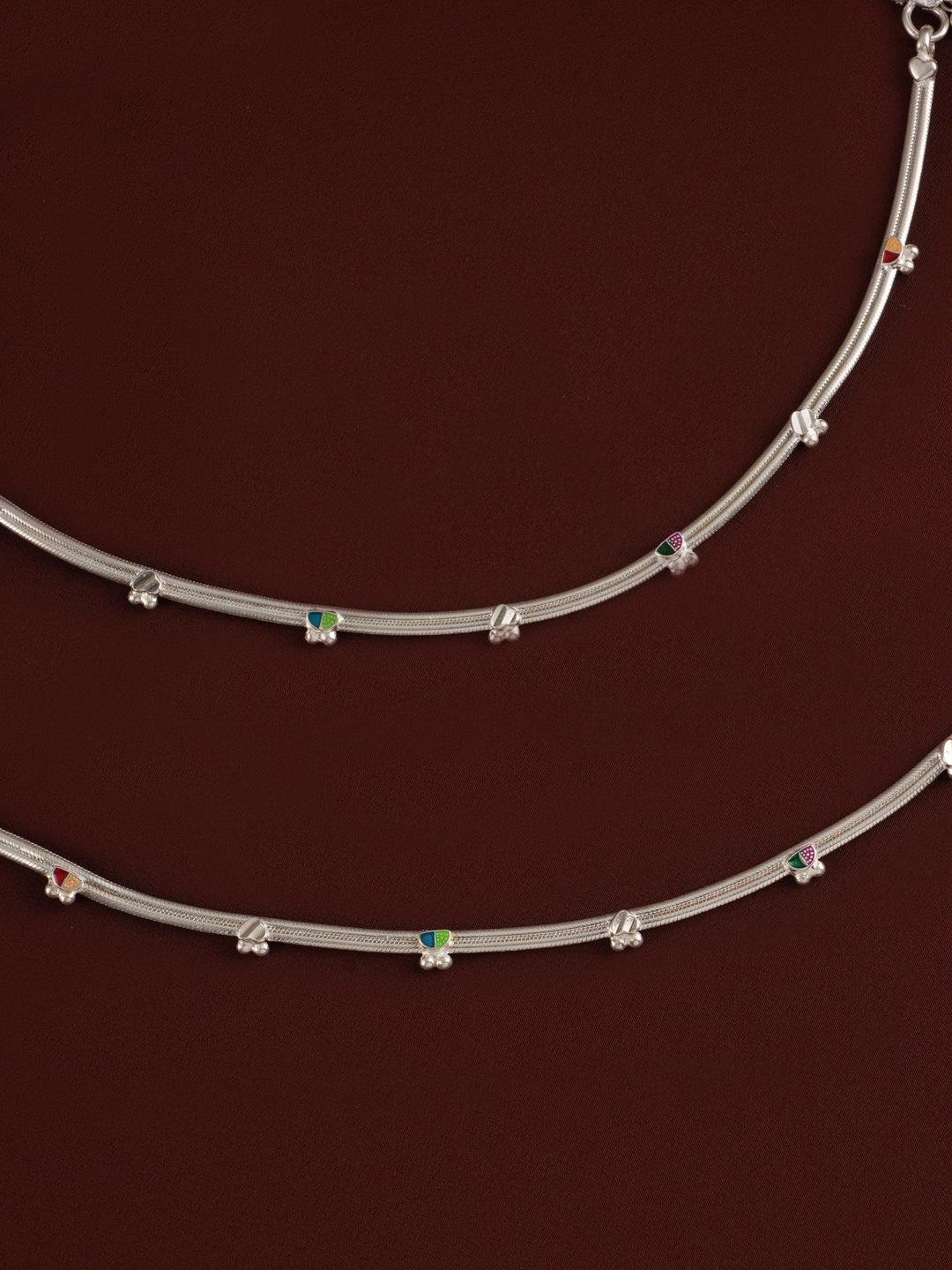 Thin and Simple Plain Silver Anklet