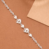 Leaf Heart Stone Silver Women’s Bracelet