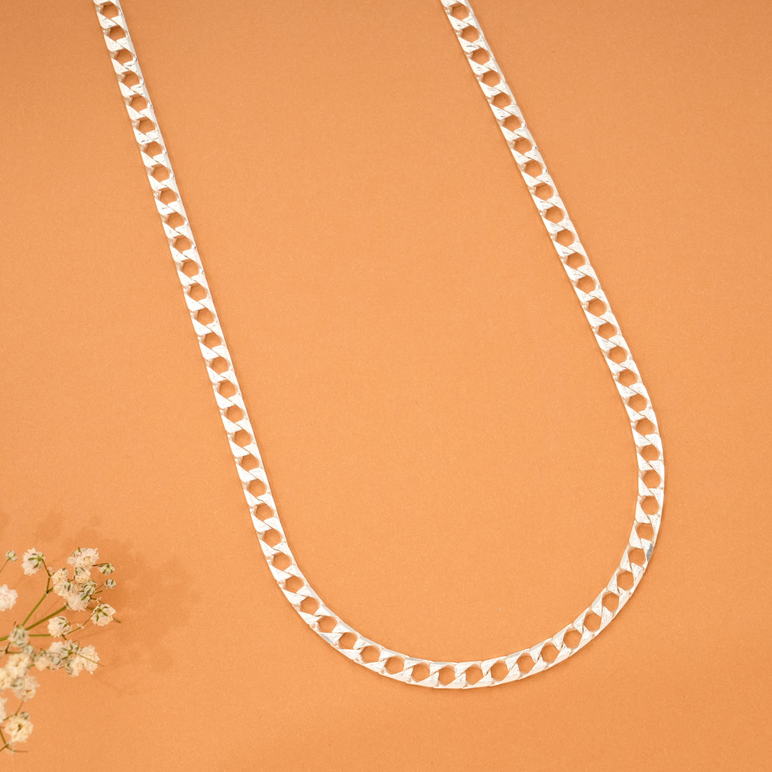 Elegant Heavy Curb Silver Chain