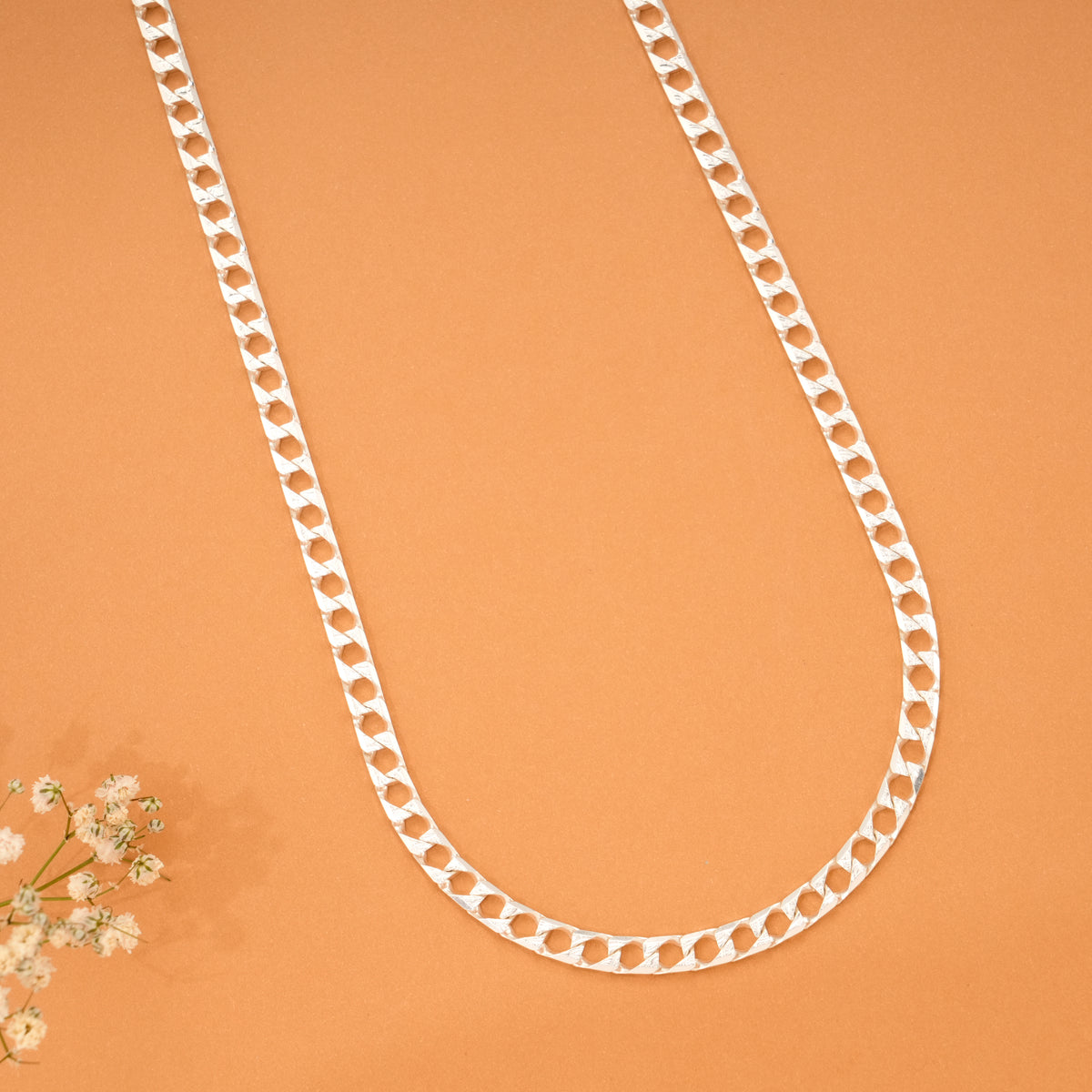 Elegant Heavy Curb Silver Chain