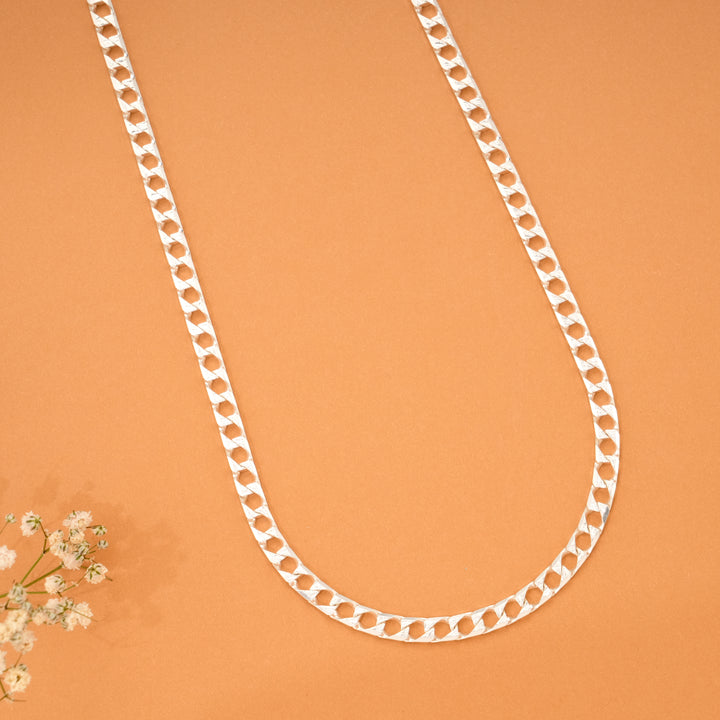 Elegant Heavy Curb Silver Chain