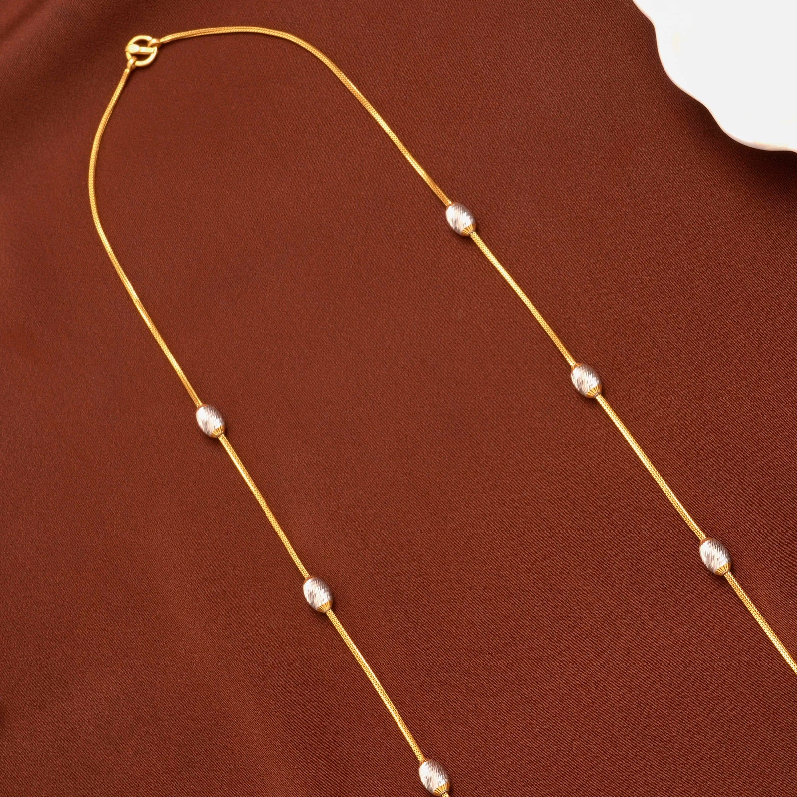 Heritage Dual Tone Beads Plain Gold Chain