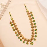 Emerald Floral Goddess Silver Necklace Set