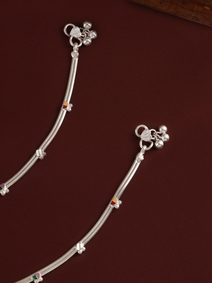 Thin and Simple Plain Silver Anklet