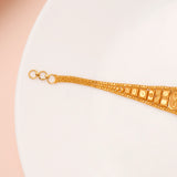 Vintage Style Single Floral Gold Bracelet for Women