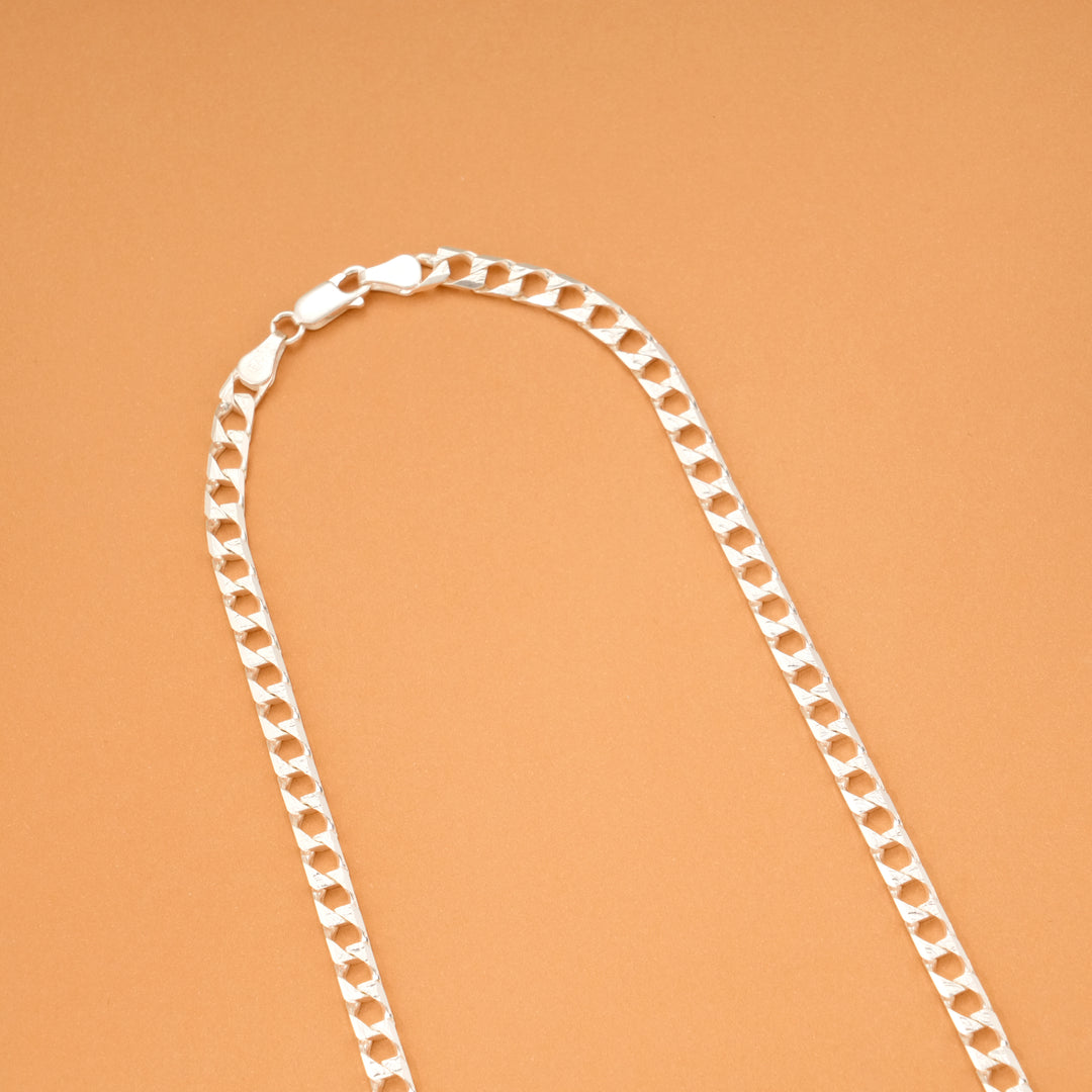 Elegant Heavy Curb Silver Chain