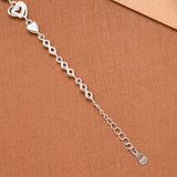 Leaf Heart Stone Silver Women’s Bracelet