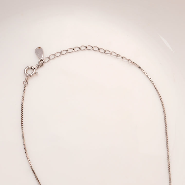 Green Triangle Shape Silver Chain