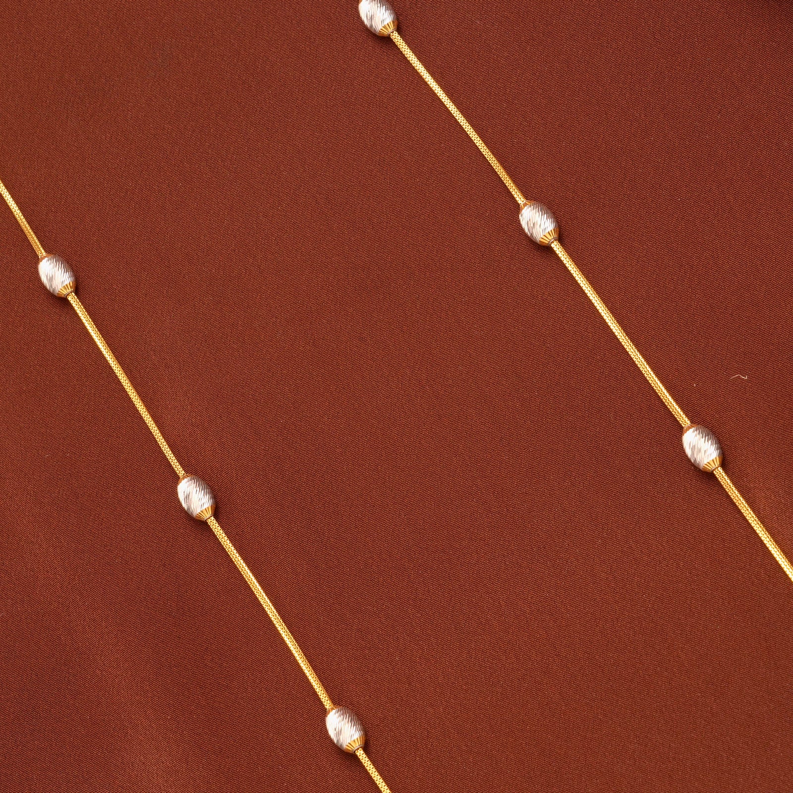 Heritage Dual Tone Beads Plain Gold Chain