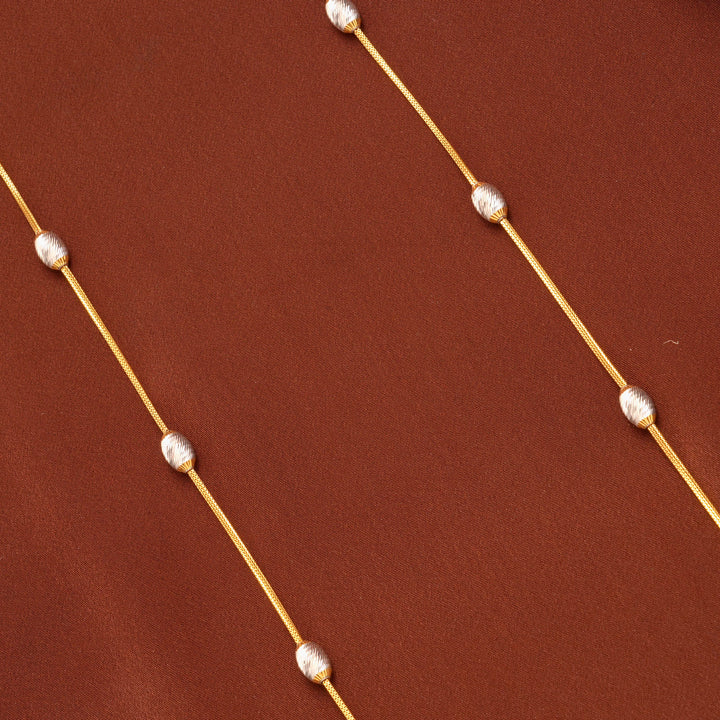 Heritage Dual Tone Beads Plain Gold Chain