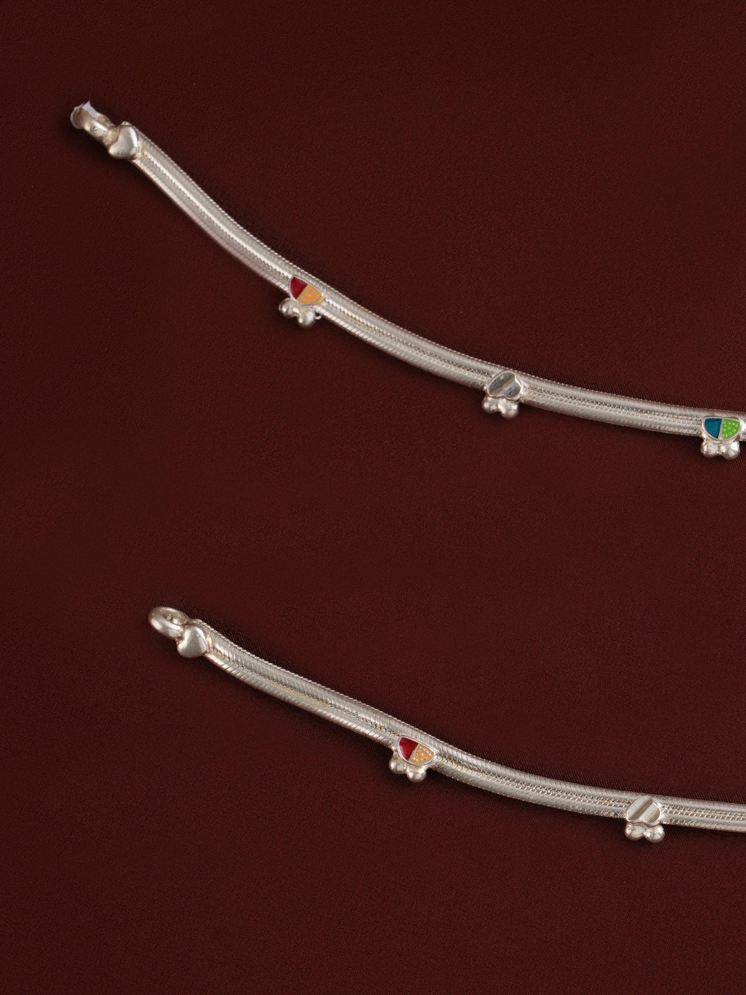 Thin and Simple Plain Silver Anklet