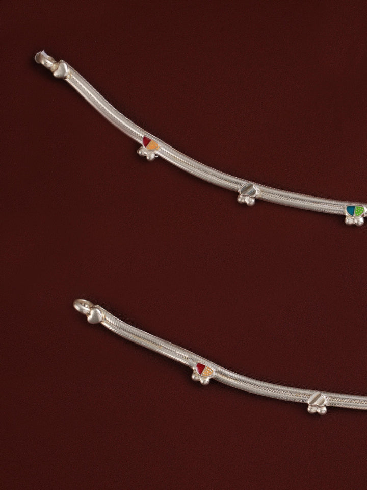 Thin and Simple Plain Silver Anklet