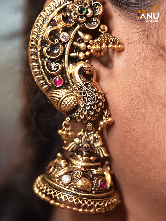 Peacock Ear Cuffed Antique Earring