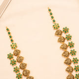 Emerald Floral Goddess Silver Necklace Set
