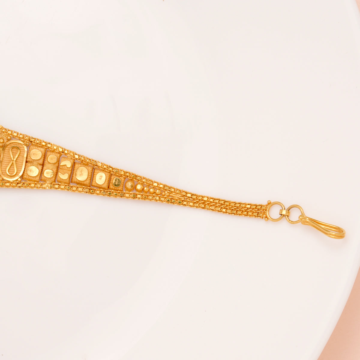 Vintage Style Single Floral Gold Bracelet for Women