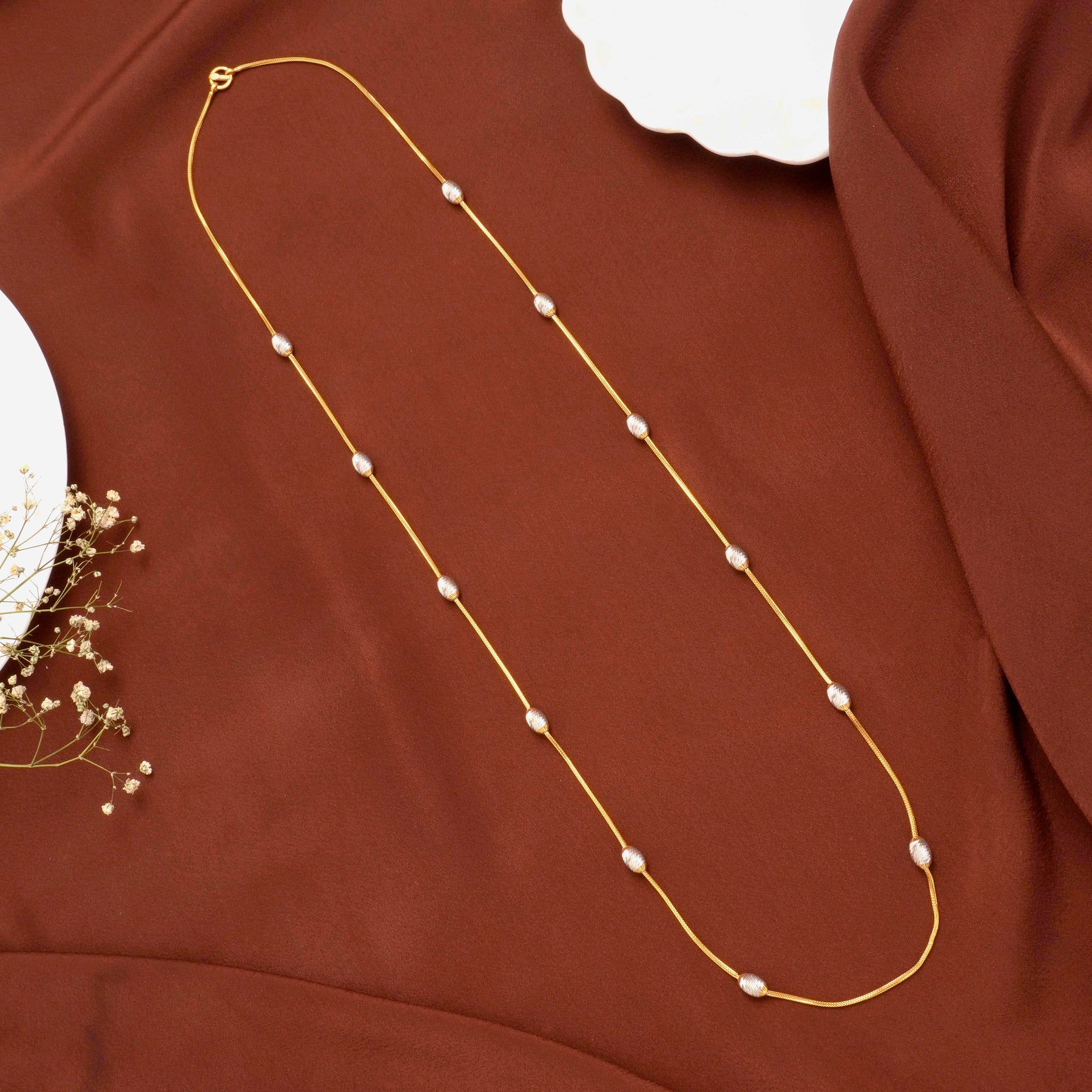 Simple Dual-Tone Design Gold Chain | Sri Anu Jewellers