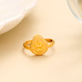 Goddess Lakshmi Teardrop Gold Ring
