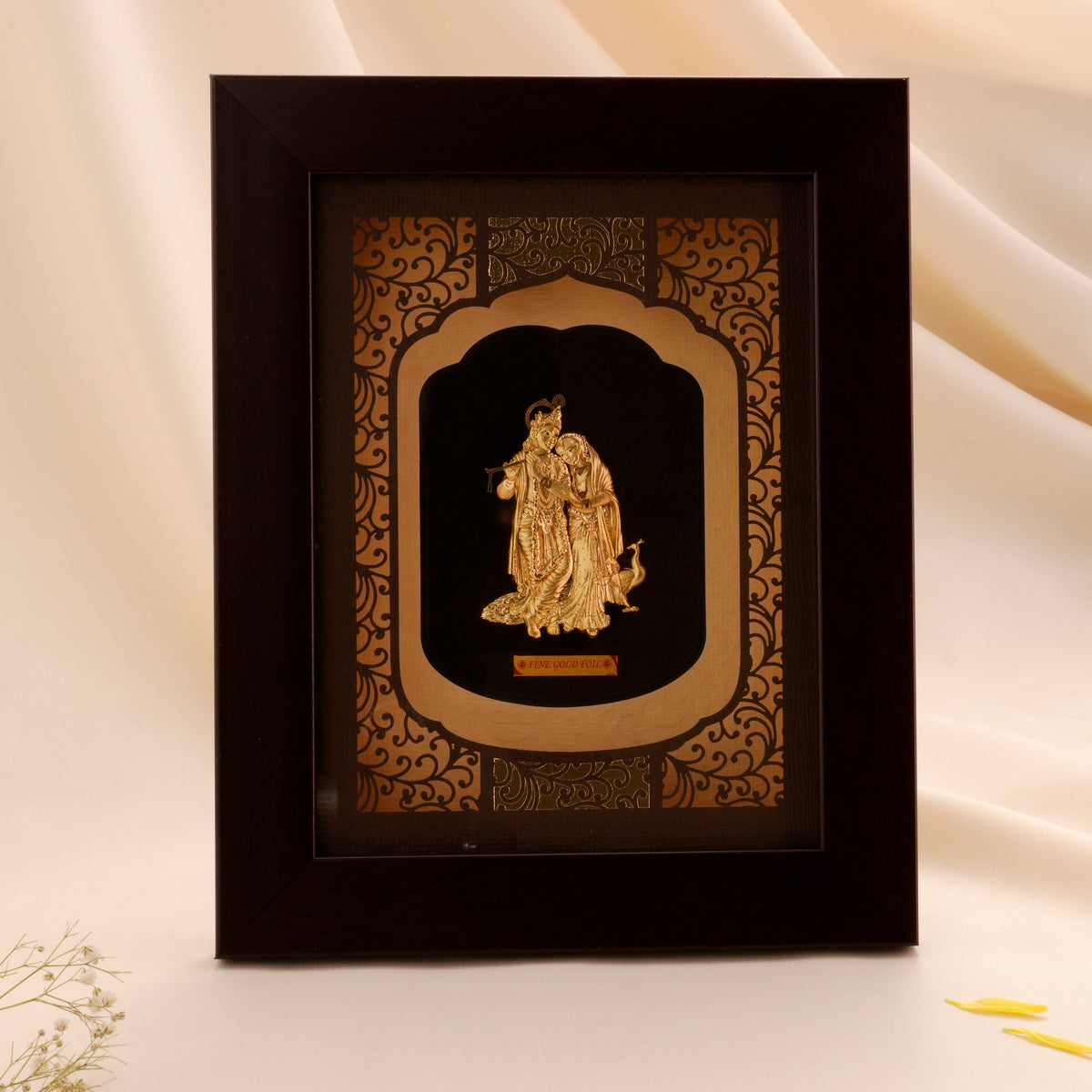 Classic Radha Krishna Gold Foil Frame