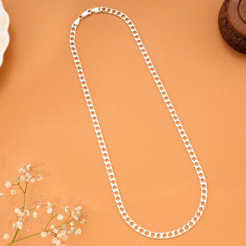 Elegant Heavy Curb Silver Chain