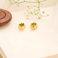 Green Enamel Design Golden Stud