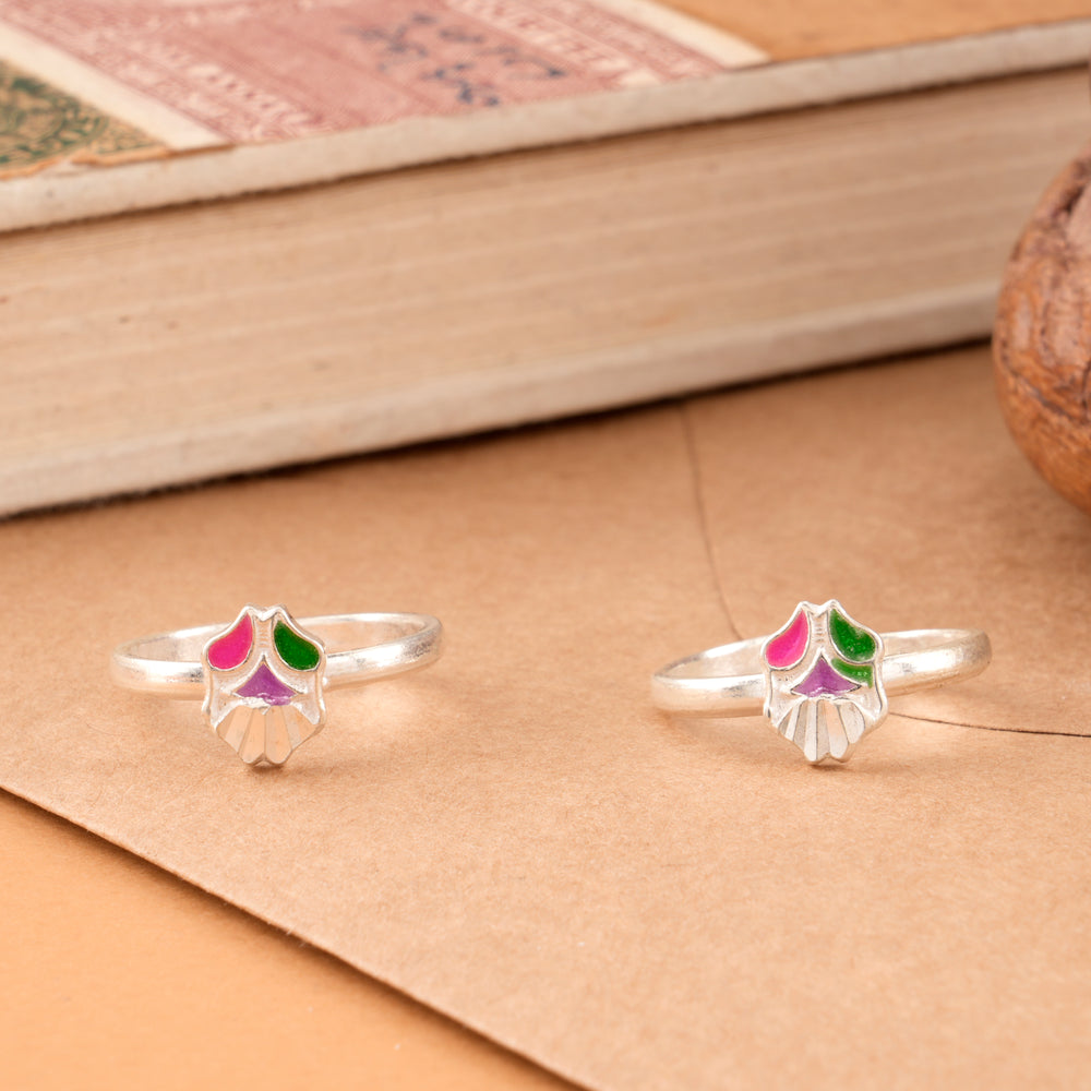 Classic Enamel Silver Toe Ring