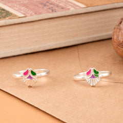 Classic Enamel Silver Toe Ring