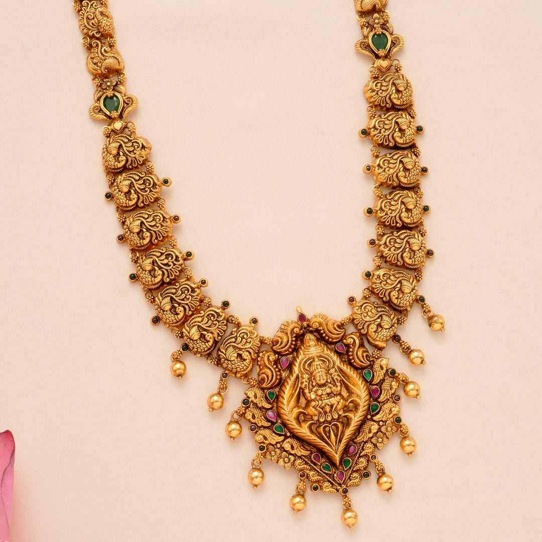 Leaf Design Lakshmi Golden Drop Haram