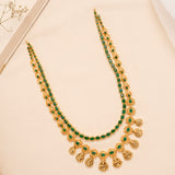 Emerald Layer Lakshmi Drop Necklace Set