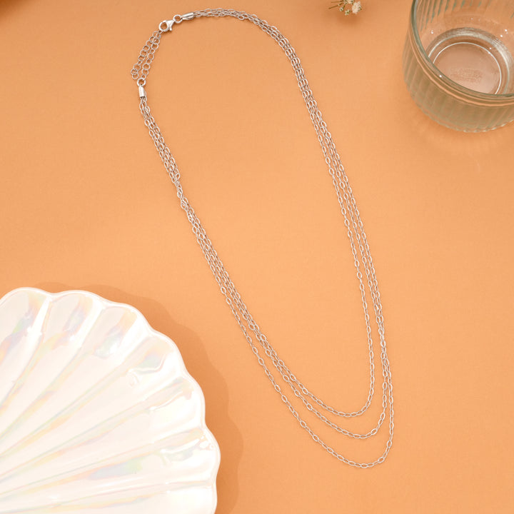 Triple Layer Spiral Link Silver Chain