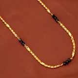Minimal Mangal Sutra Black Beads Gold Chain